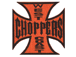 West Coast Choppers 4 inch orange and black cross